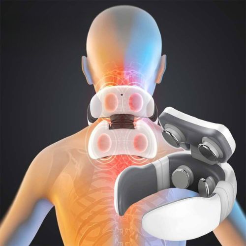 ApaisaNuque masseur cervical chauffant EMS avec 4 têtes de massage pour nuque, épaules et haut du dos