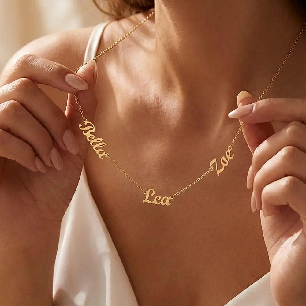 💕 Collier 2 ou 3 Prénoms Personnalisé