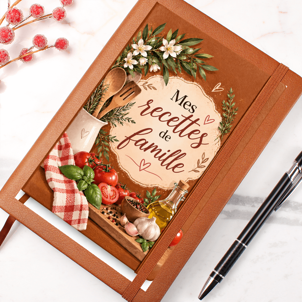 📖 Journal en Cuir -🍲 Mes Recettes de Famille
