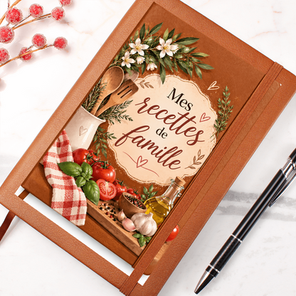 📖 Journal en Cuir -🍲 Mes Recettes de Famille