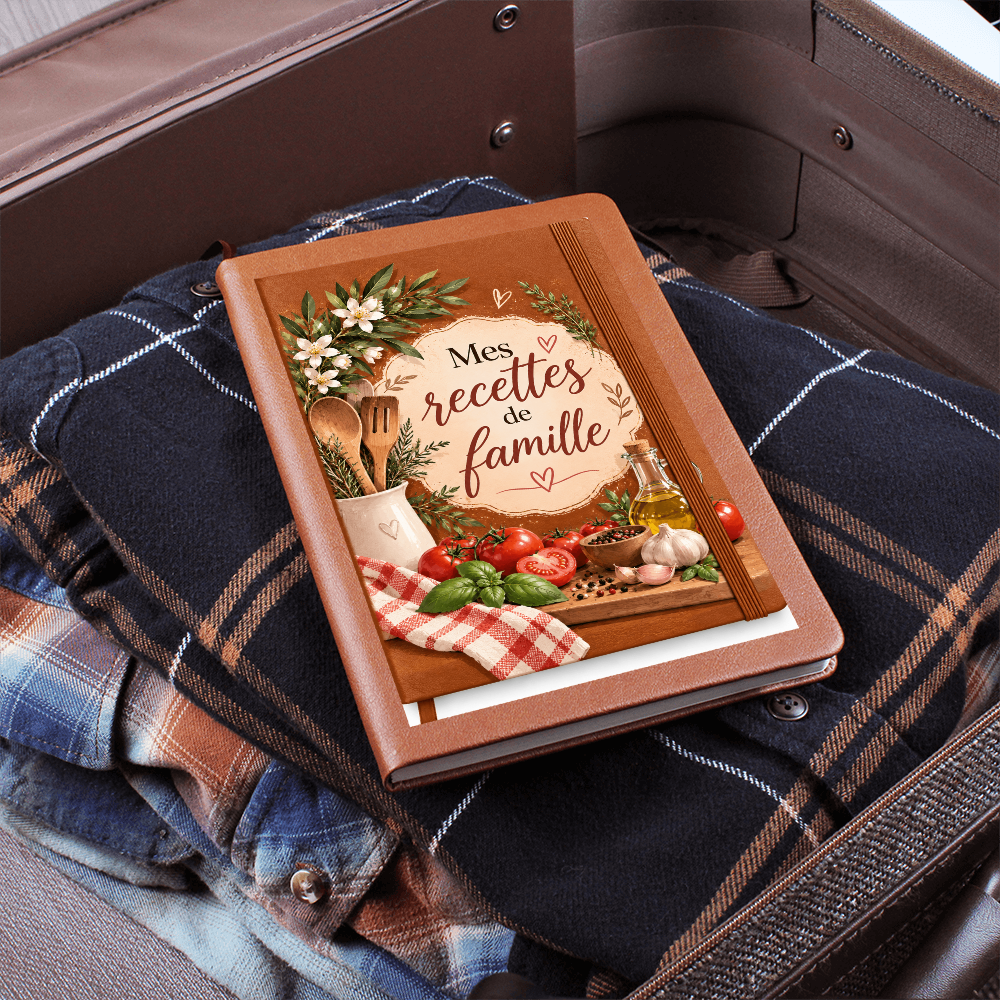 📖 Journal en Cuir -🍲 Mes Recettes de Famille