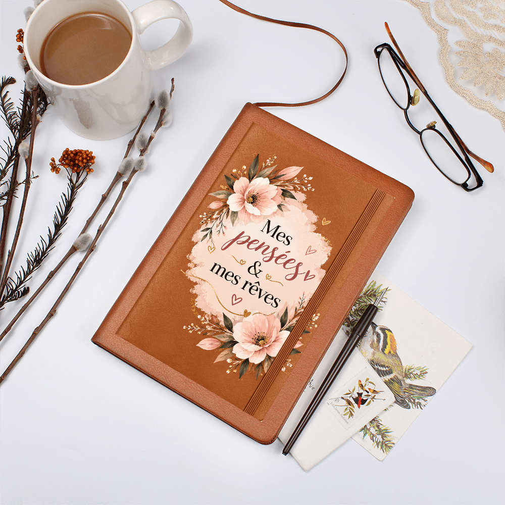 📖 Journal en Cuir - 🌸Mes pensées & mes rêves