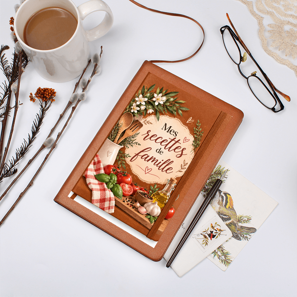 📖 Journal en Cuir -🍲 Mes Recettes de Famille