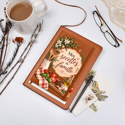 📖 Journal en Cuir -🍲 Mes Recettes de Famille