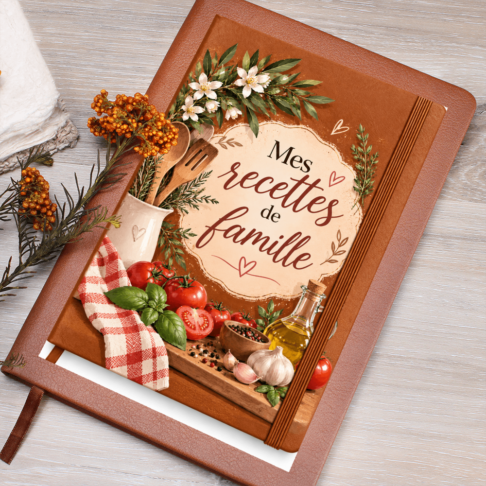 📖 Journal en Cuir -🍲 Mes Recettes de Famille