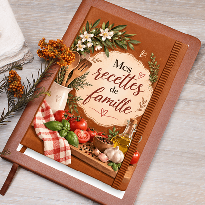 📖 Journal en Cuir -🍲 Mes Recettes de Famille