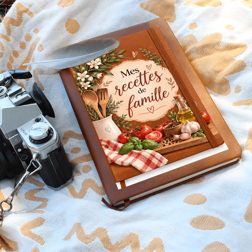 📖 Journal en Cuir -🍲 Mes Recettes de Famille