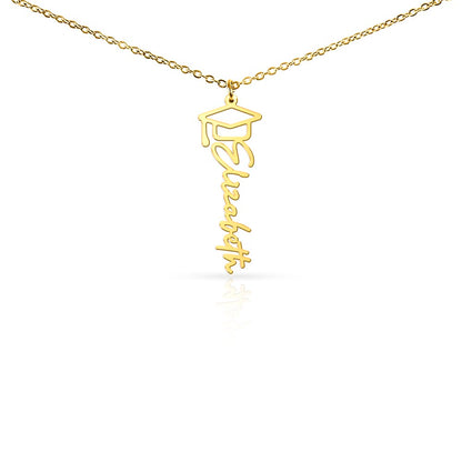 Personalized Name Necklace with Graduation Cap – Graduation Gift 🎓