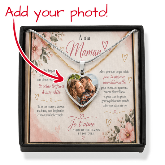 ❤️ To My Mom – Personalized Photo Heart Necklace