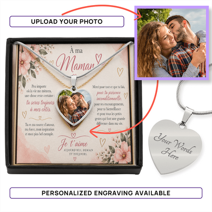 ❤️ To My Mom – Personalized Photo Heart Necklace