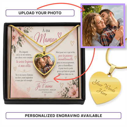 ❤️ To My Mom – Personalized Photo Heart Necklace